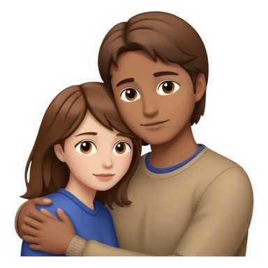 intimate moment between lovers brown hair sticker