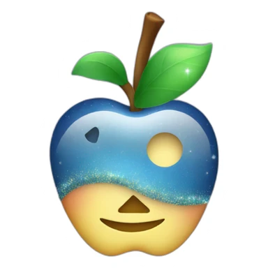 apple emoji or trending graph with sparkles around it sticker