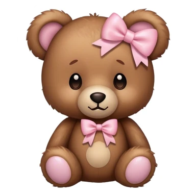 Teddy bear with light pink bow  sticker