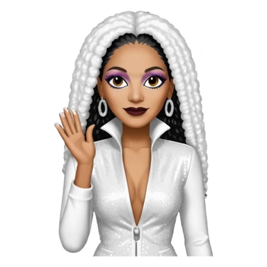 Sheila E with white sequin outfit sticker