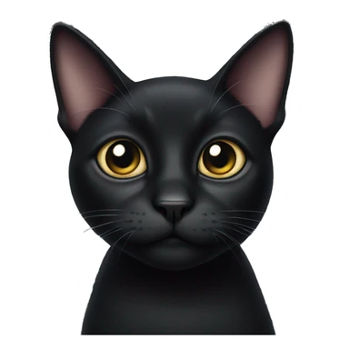 Black cat with big eyes sticker