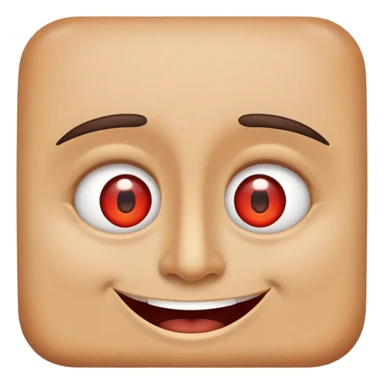 Happy face with half-lidded eyes, relaxed goofy smile, and slightly red eyes, looking high or stoned sticker