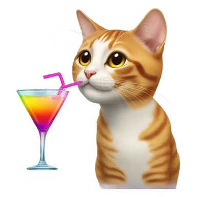 Cat drinking a cocktail sticker
