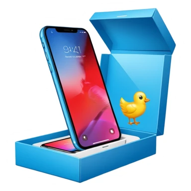 shiny new phone in a retail box sticker