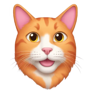 orange cat surrounded by pink hearts sticker