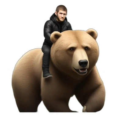 khabib nurmagomedov riding a bear sticker