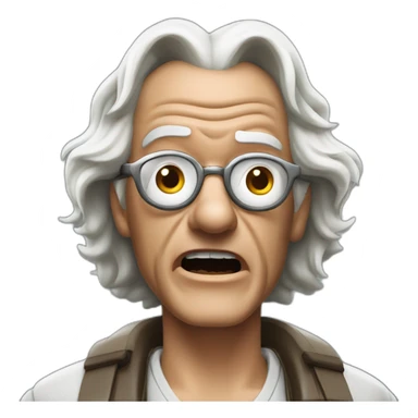 Doc brown from back to the future looking shocked and his mouth wide open. sticker