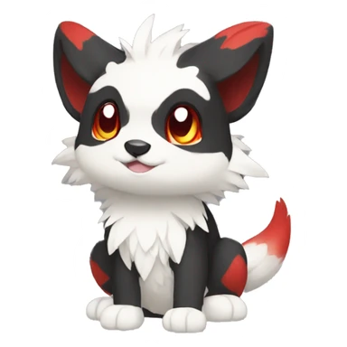 Cute cool black red white animal hybrid Fakemon full body sticker