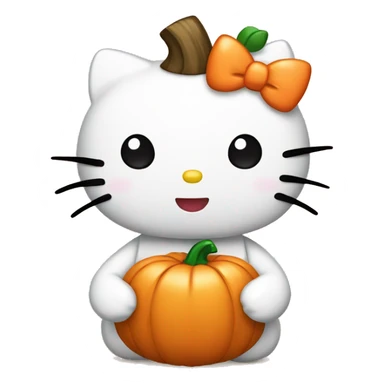 Hello kitty with a pumpkin on head sticker