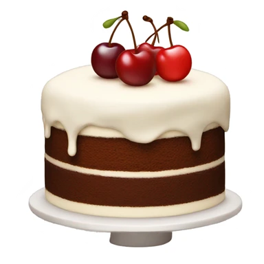a cake with a cherry on top sticker
