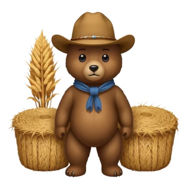 bear with cowboy hay sticker