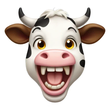 screaming excited cow sticker