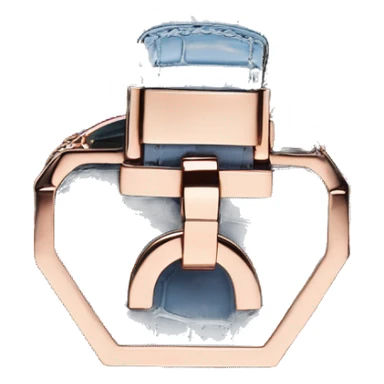 birking bag, blue croco leather, rose gold hardware sticker