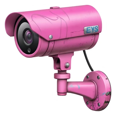 Security Camera pink with graffity sticker