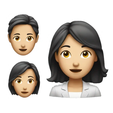 An asian girl is interviewing sticker