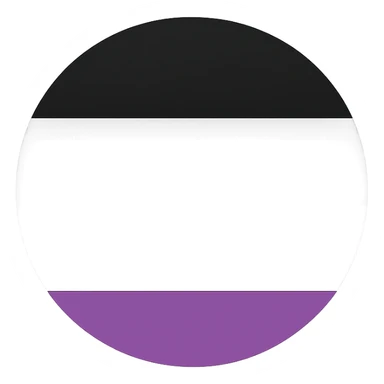 asexual pride flag as a circular badge, clean look, no text sticker