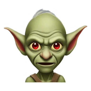 goblin with red eyes and long ears sticker