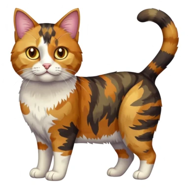 full body colourful light patched calico tabby cat with hazel eyes sticker