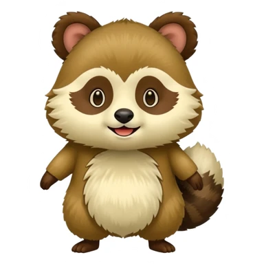 Green tanuki sticker