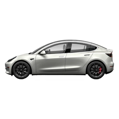 tesla model 3 performance com puxadores das portas pretos e rodas com jantes cinzentas  sticker