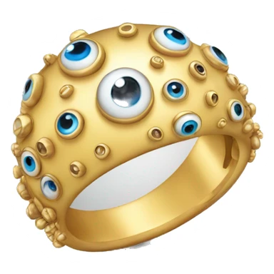 thin gold ring studded with eyeballs sticker