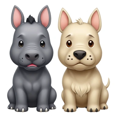 Rhino and a Scottish terrier  sticker