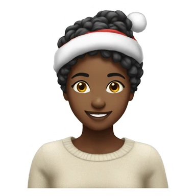 black girl happy in Christmas sticker