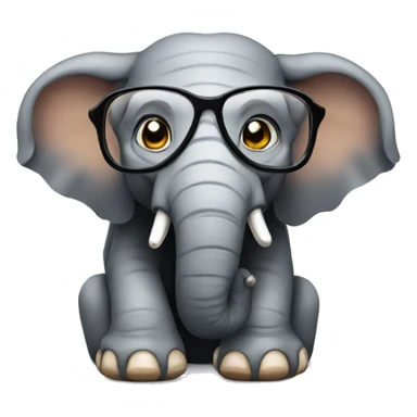 content creator elephant with glasses sticker