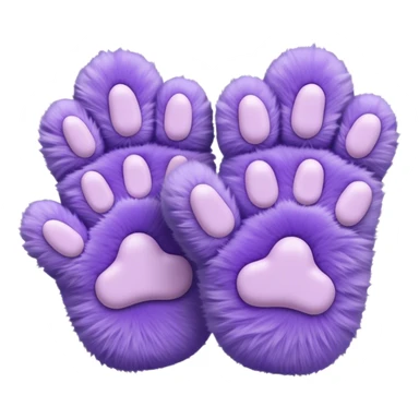 Pastel purple fuzzy cozy furry cat paw mittens  sticker