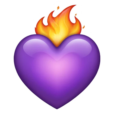 purple heart with a flame sticker