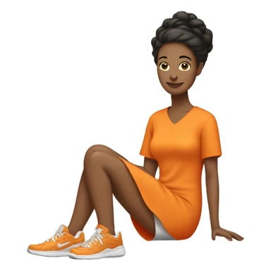 woman in a orange dress an sneakers sticker