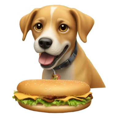 dog eat burger on surfboard sticker