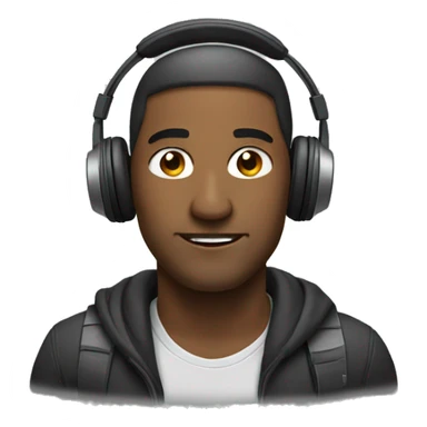 man with headphones on sticker