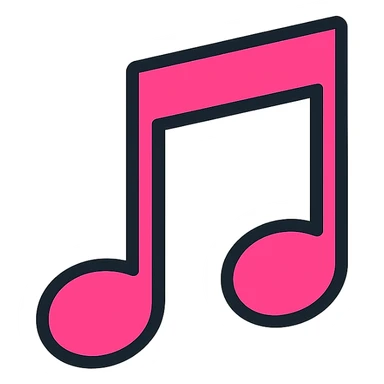 colorful outlined icon of a music note sticker