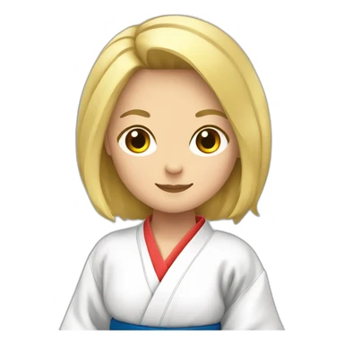 Fille blonde avec kimono judo sticker