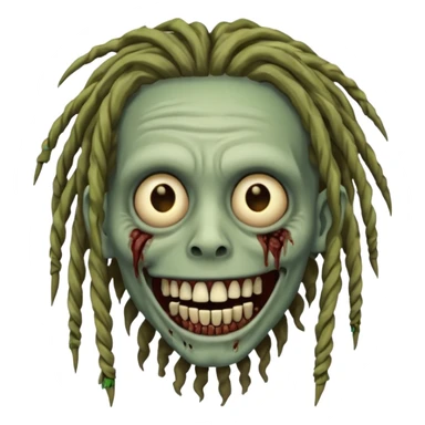 zombie with dreads with braces smiling  sticker