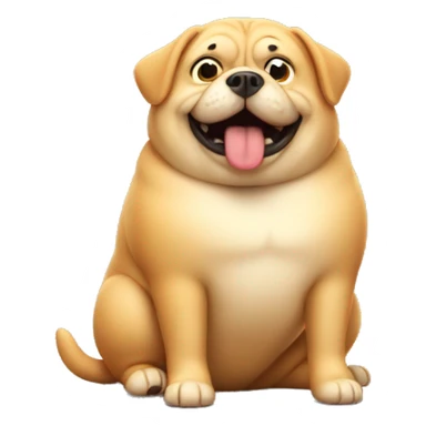 Fat dog eating sticker