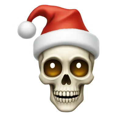 Skeleton with christmas hat  sticker