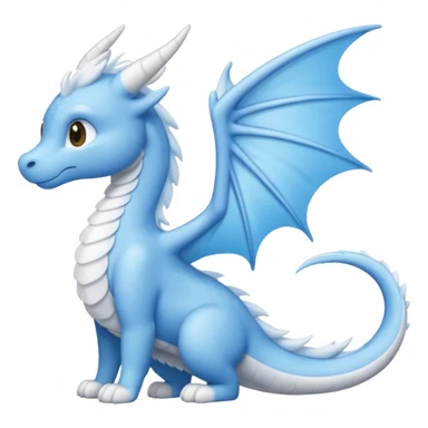 Sky dragon With her elongated, sleek sky-blue form and soft,fluffy cloud-white wings, ears, and tail sticker