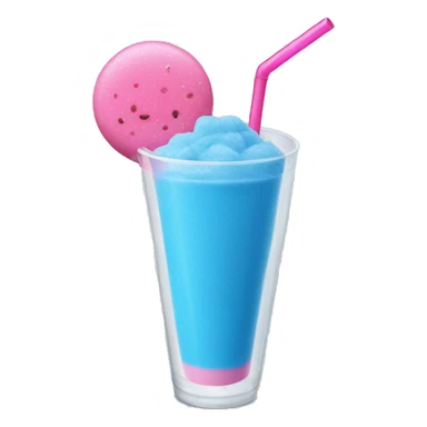 Make a blue Slushy with a pink straw sticker