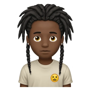 boy with dreadlocks and black skin sticker