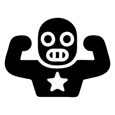 El Primo from Brawl Stars, solid filled icon style, minimal and bold silhouette sticker