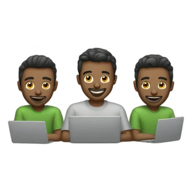 3 guys with laptops sticker
