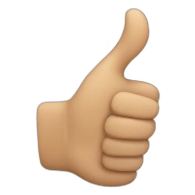 Make an emoji hand gesture of a thumbs up where the thumb is bent at a 90 degree angle sticker