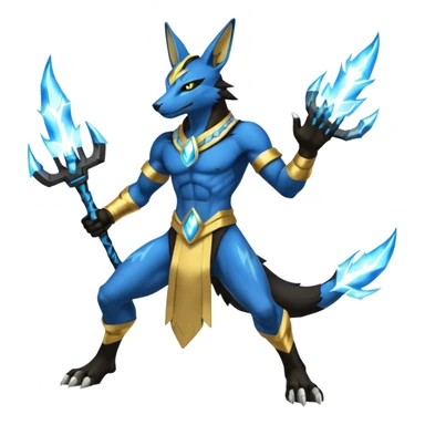 Electrike-Anubis-Lucario-Zeraora-fusion (full body) sticker