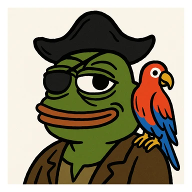 pirate with eye patch and parrot sticker
