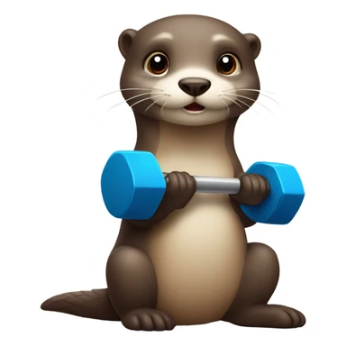 cute otter with a dumbbell sticker