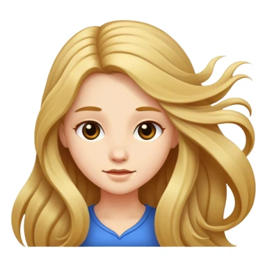 Girl with long hair sticker