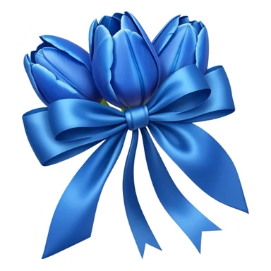 blue tulips with a bow sticker