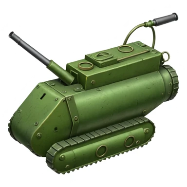 generate a realistic green elongated anti-tank mine  sticker